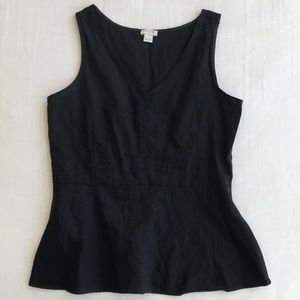 Jcrew Factory Black Linen Peplum top size 4